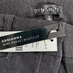 Dynamite Straight Leg Boot Cut Pants, Dark Gray,  Size 0